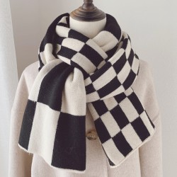 Checkerboard checkered large patchwork scarf