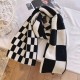 Checkerboard checkered large patchwork scarf