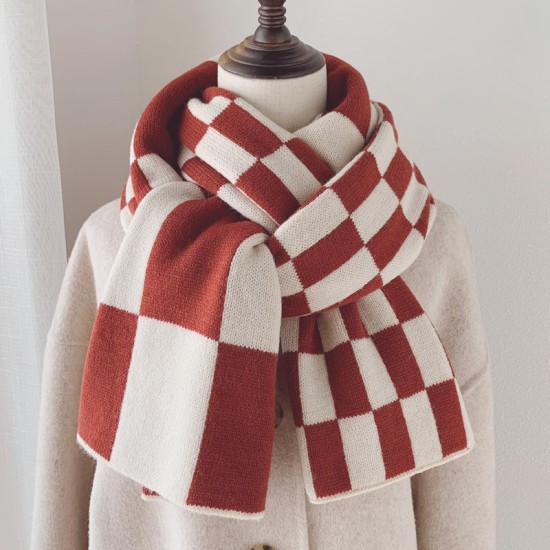 Checkerboard checkered large patchwork scarf