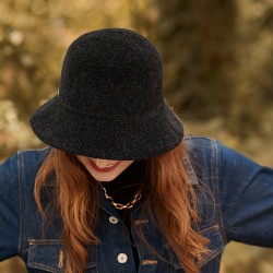 Fisherman hat simple elegant dome knitted hat for women