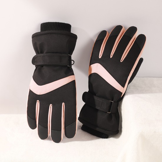 Women's winter waterproof touch screen ski gloves