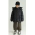 Middle and large children's waterproof and warm down jacket with removable hood