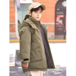 Boys' mid-length thickened winter down jacket