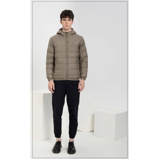 Autumn and winter men's hooded lightweight down jacket