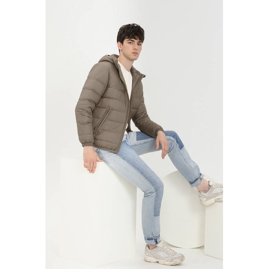 Autumn and winter men's hooded lightweight down jacket