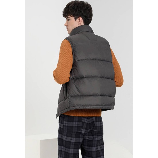 White duck down stand collar thickened down vest for men