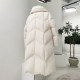 Women's long knee-length down jacket white duck down