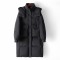 Long hooded women's down jacket