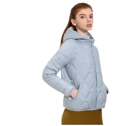 Women's hooded short lightweight down jacket