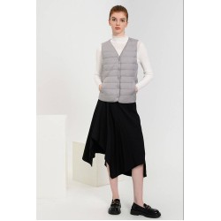 New down vest V-neck lightweight vest lining vest slim fit 90 white duck down women's