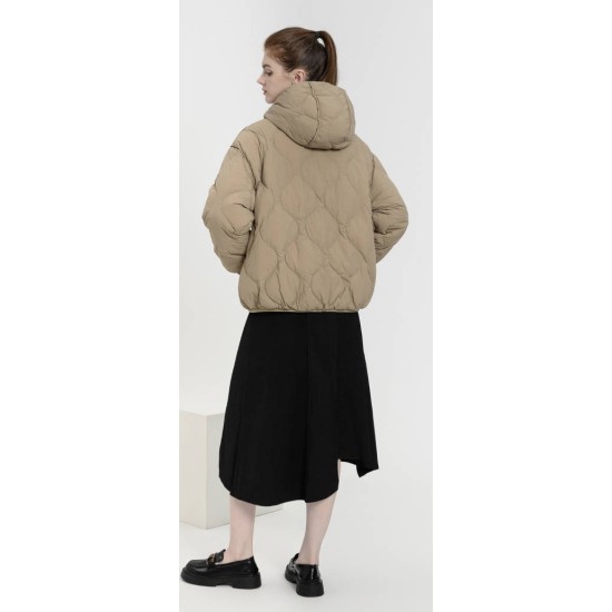 Women's winter white duck down down jacket thickened and warm