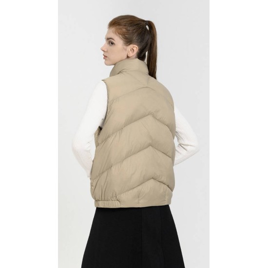 New white duck down stand collar thickened down vest for women