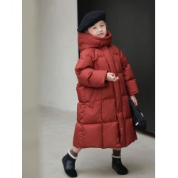 New down jacket long thickened warm hooded girls down jacket