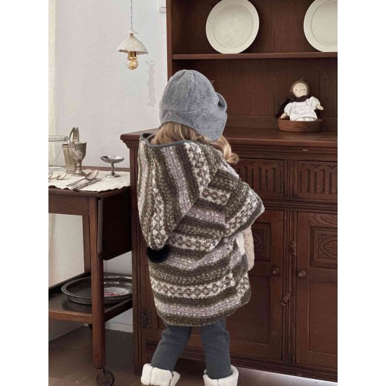 Girl's lambswool jacket padded and thickened tops