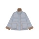 Splicing warm thick colour collision collar jacket women white duck down down jacket